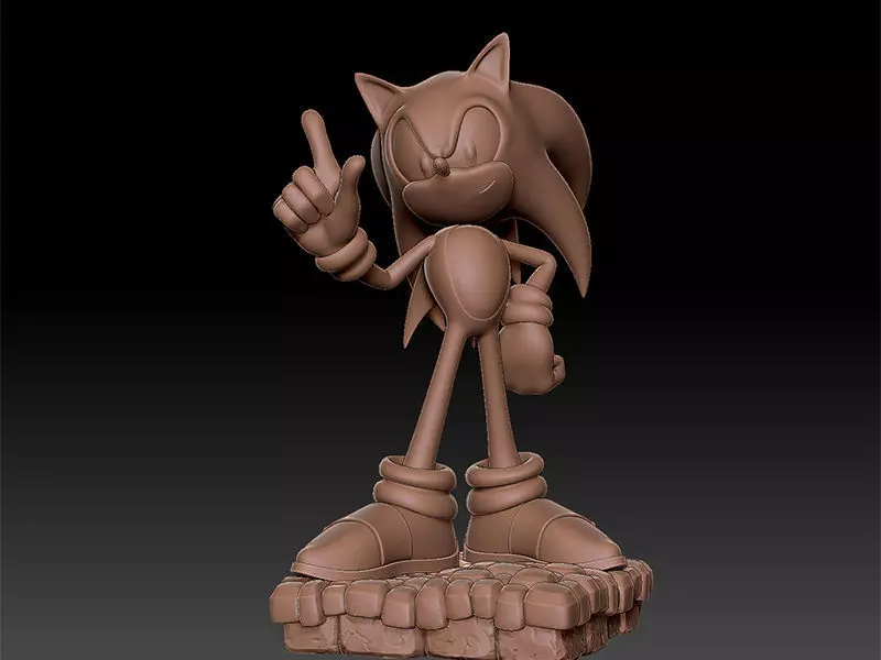 Sonic hedgehog statue 3D print model_0