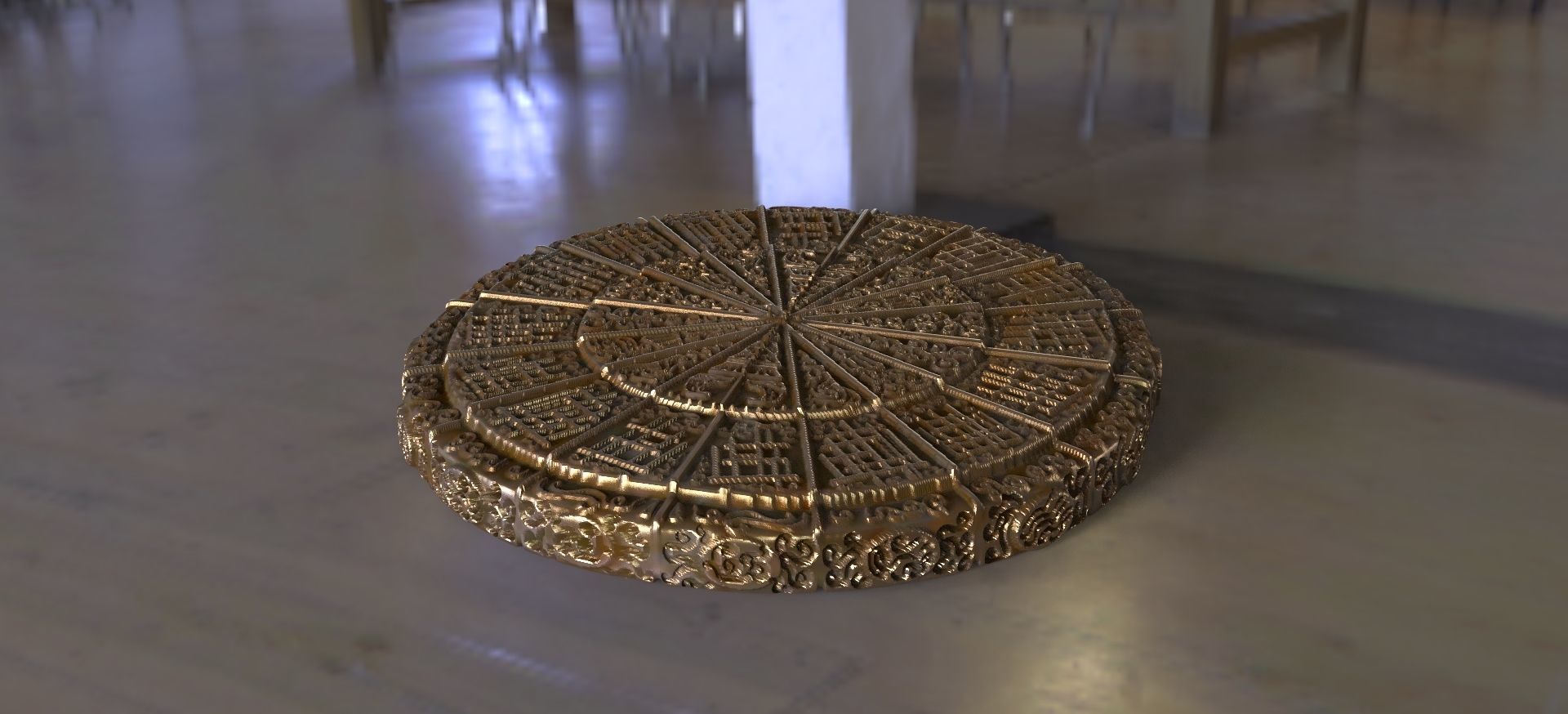 Sci-Fi Wheel of fortune model stand 3D model_1