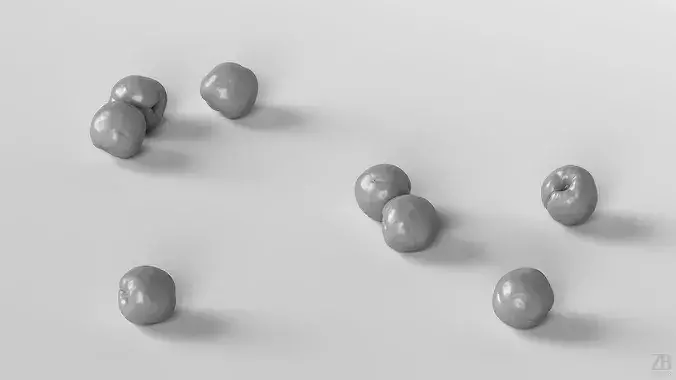 Apricot Low-poly 3D model 4