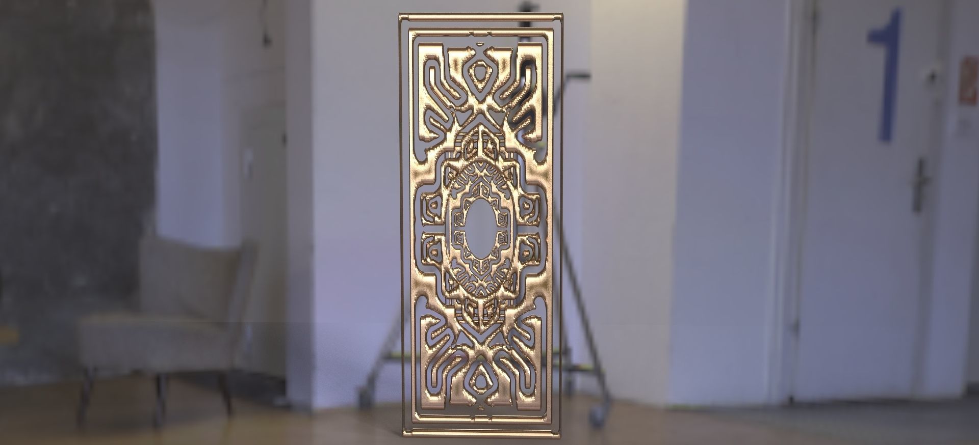 Modern Art Wall sculpture 3D model_1