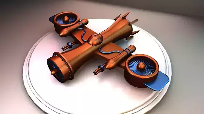 Stylized Spaceship 3D Model Low-poly 3D model