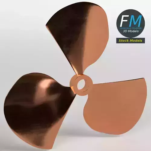 Three blades propeller fan 3D model