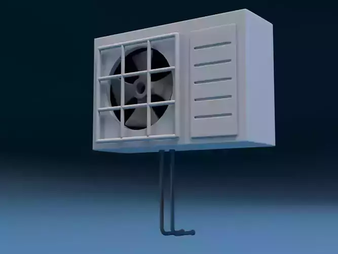 Cartoon Air Conditioner External Part 3D model