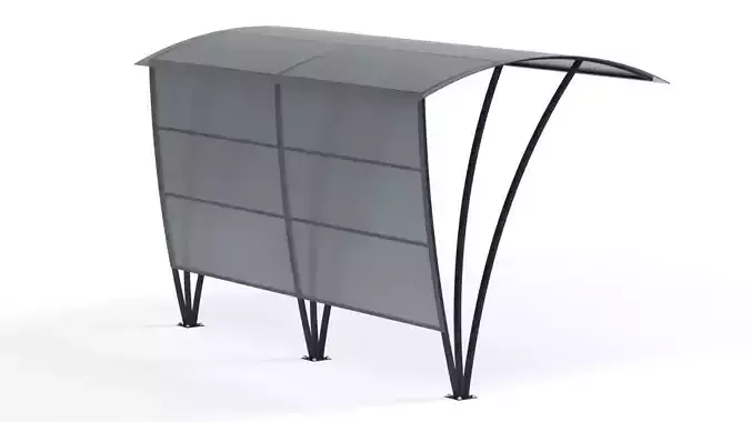 Canopy bus shelter with roof