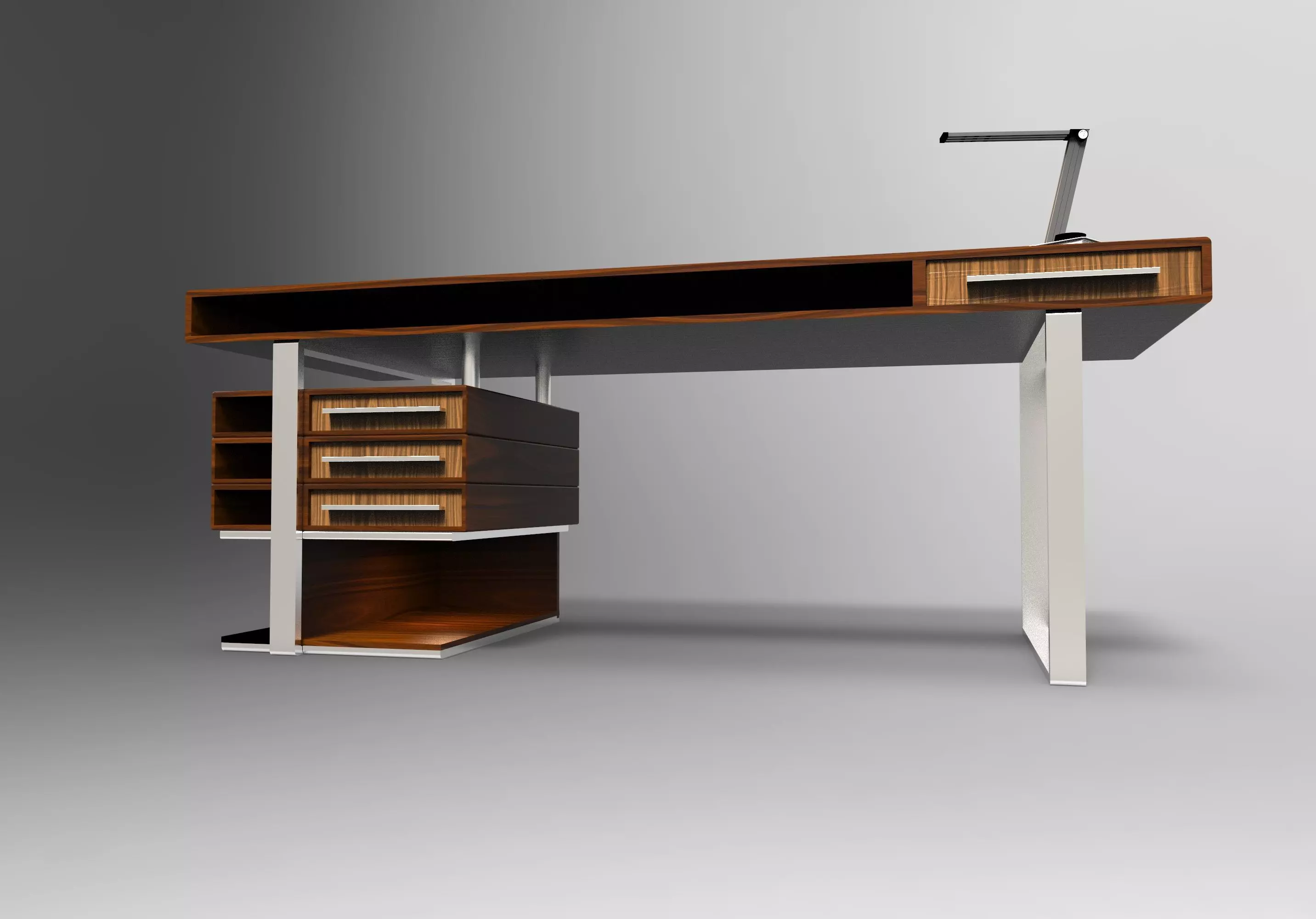 Office Desk Low-poly 3D model_0