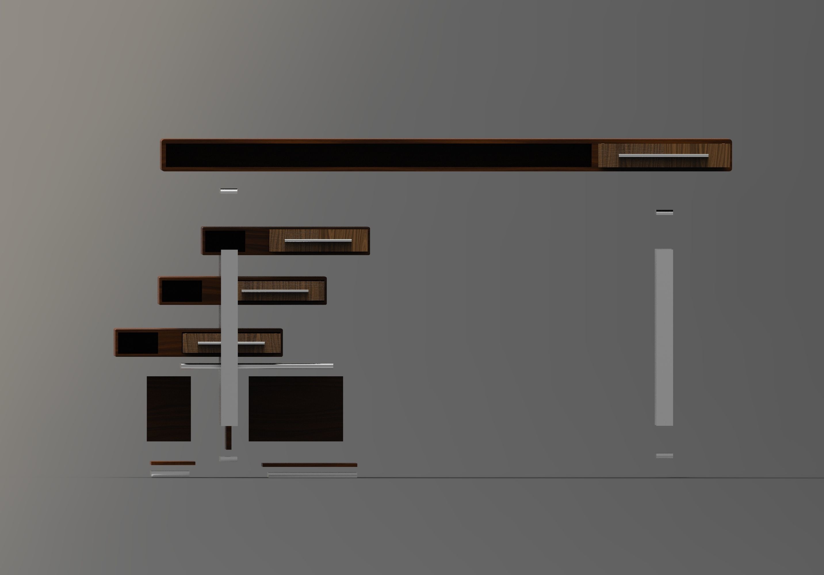 Office Desk Low-poly 3D model_5