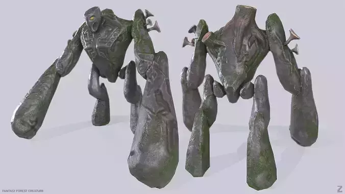 Fantasy forest creature Low-poly 3D model