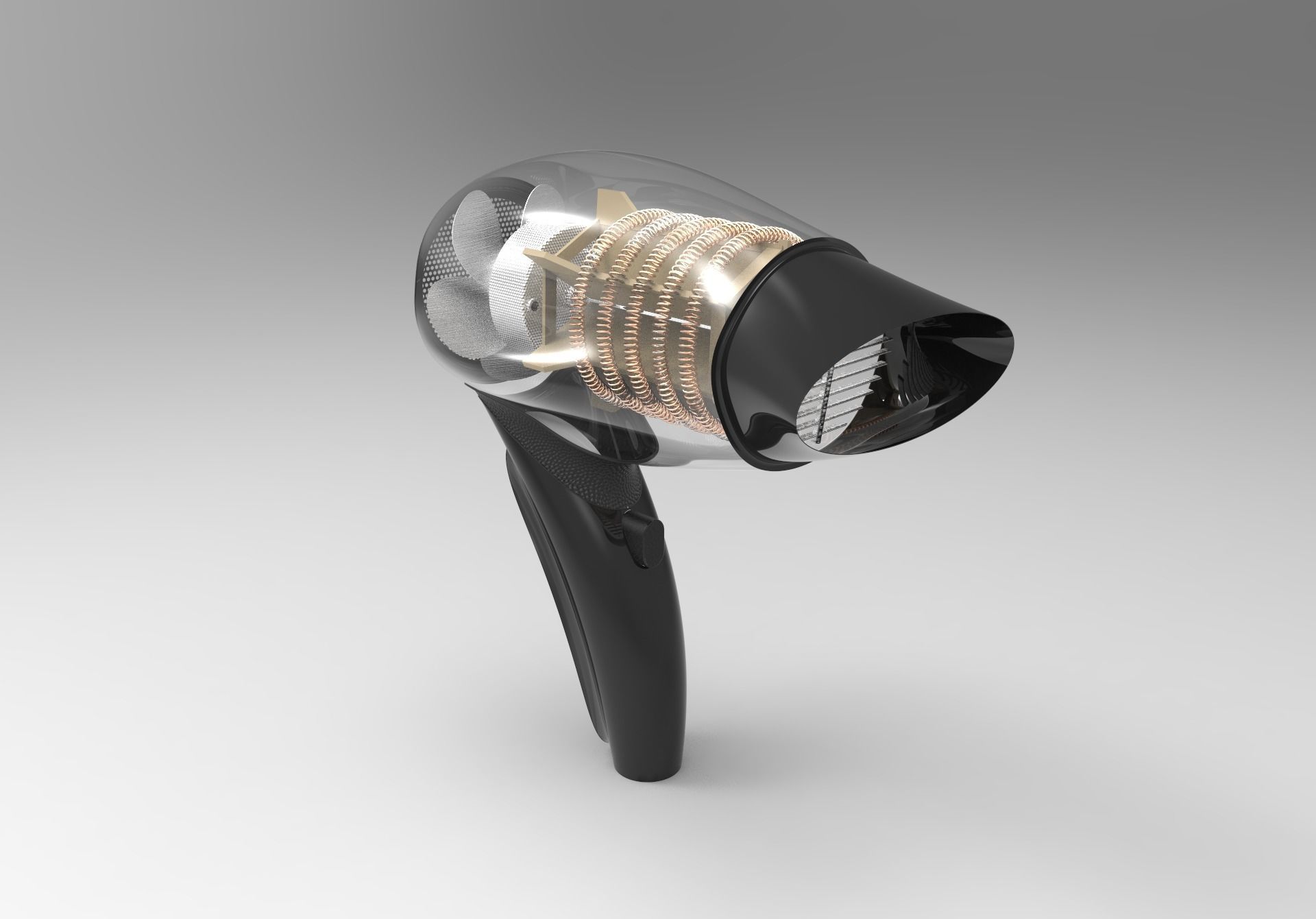 Hair Dryer Low-poly 3D model_6