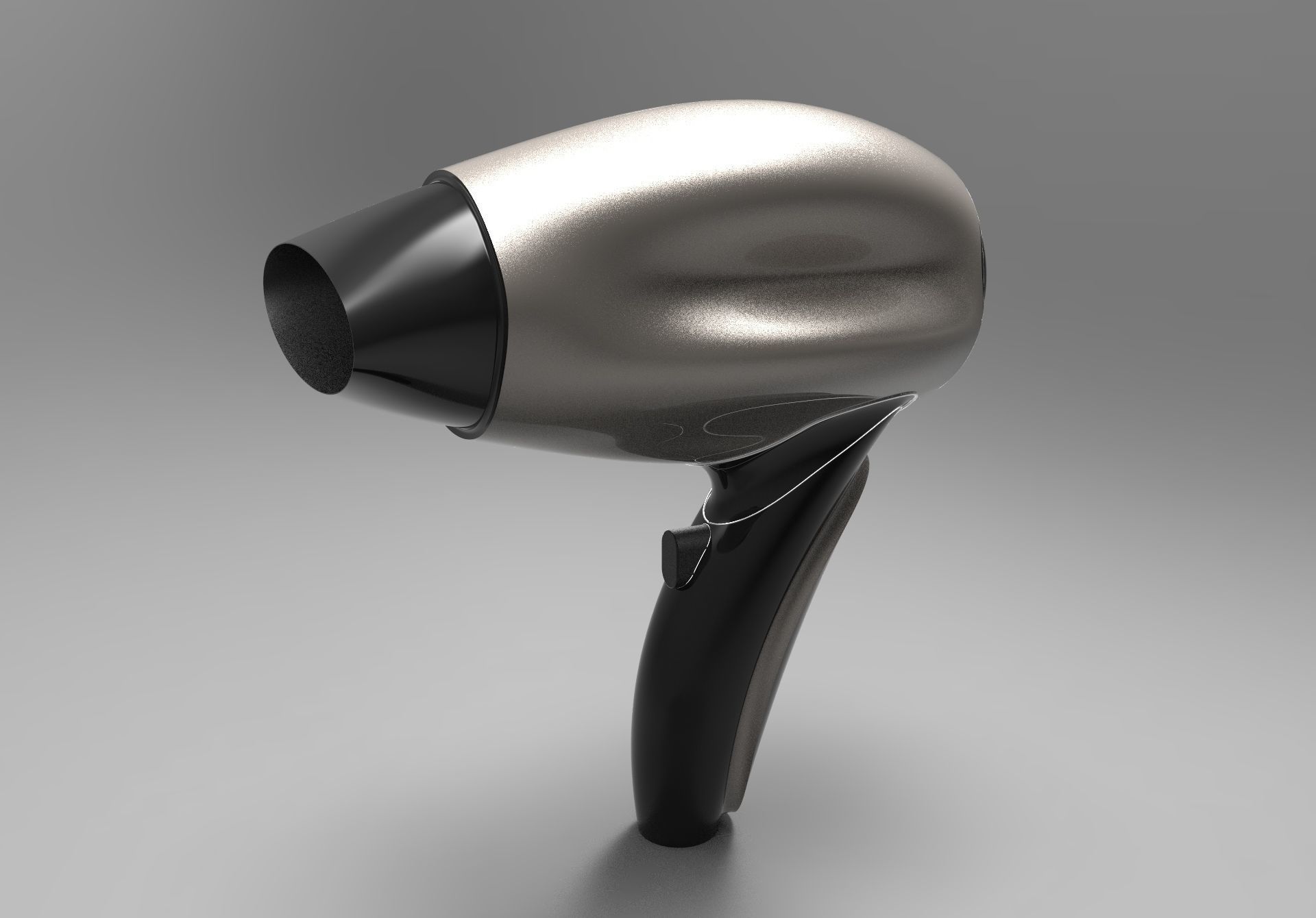 Hair Dryer Low-poly 3D model_1