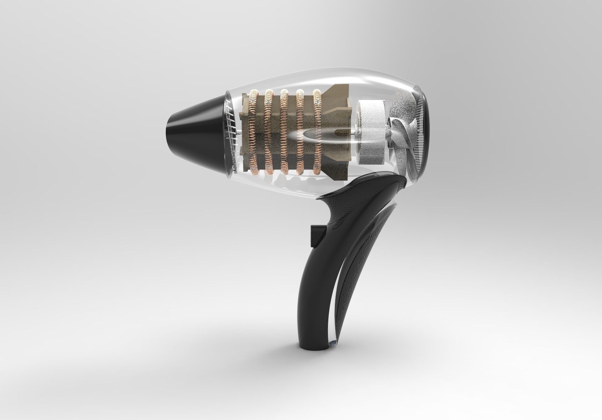 Hair Dryer Low-poly 3D model_5