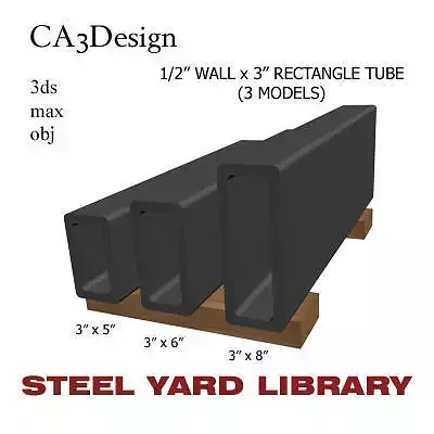 1 2in Wall x3in Rectangel Tube 3D model