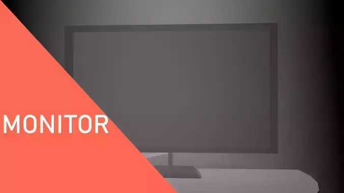 Monitor flat screen on table