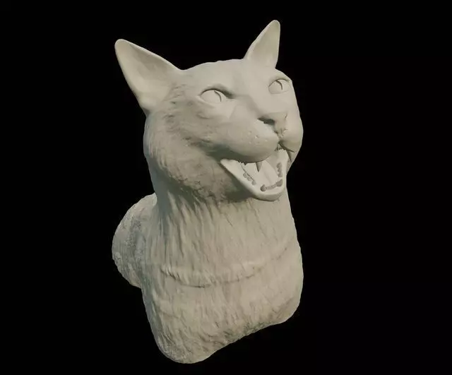 Cat Half-Length 3D print model_0