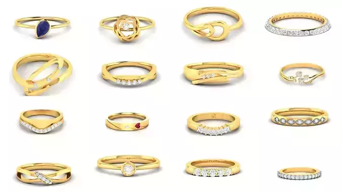 76 Light wt Bands Rings 3dm stl redders details 3D Model Collection