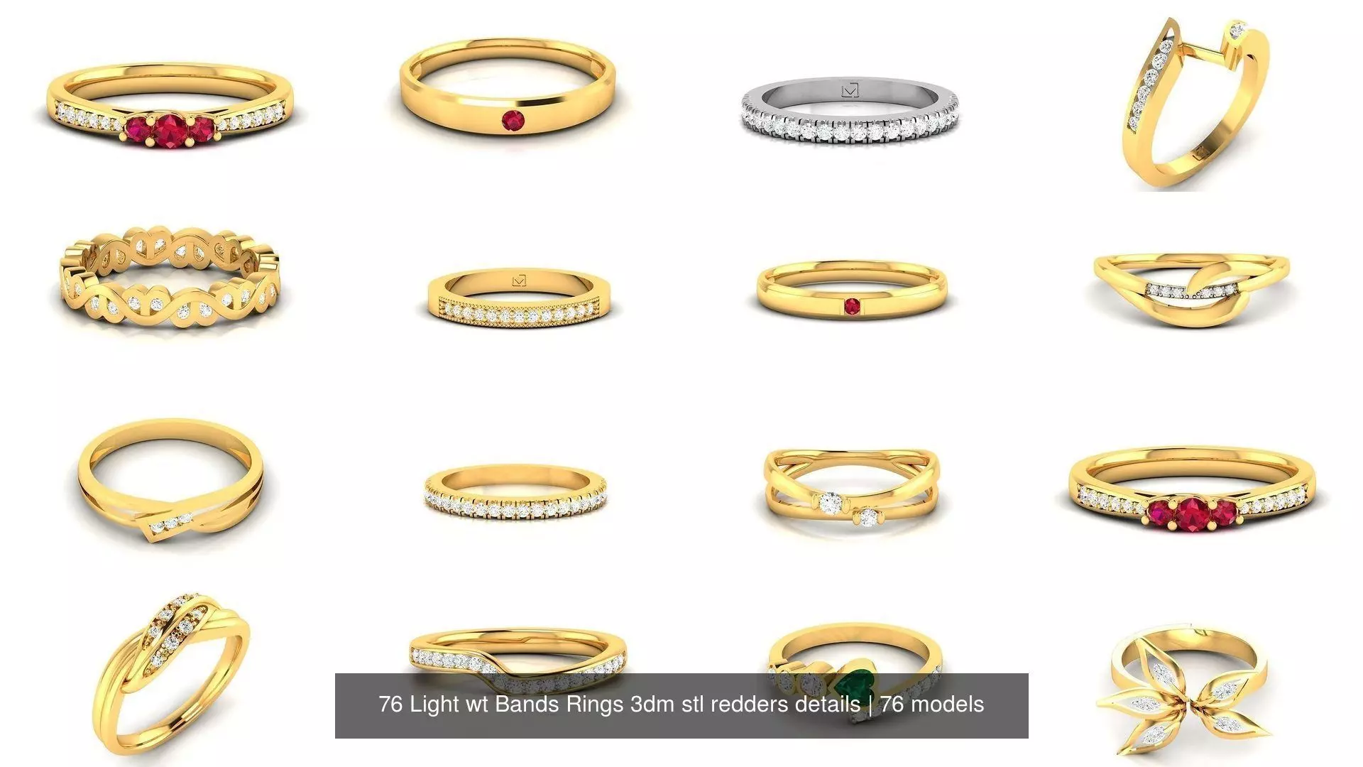 76 Light wt Bands Rings 3dm stl redders details 3D Model Collection_1