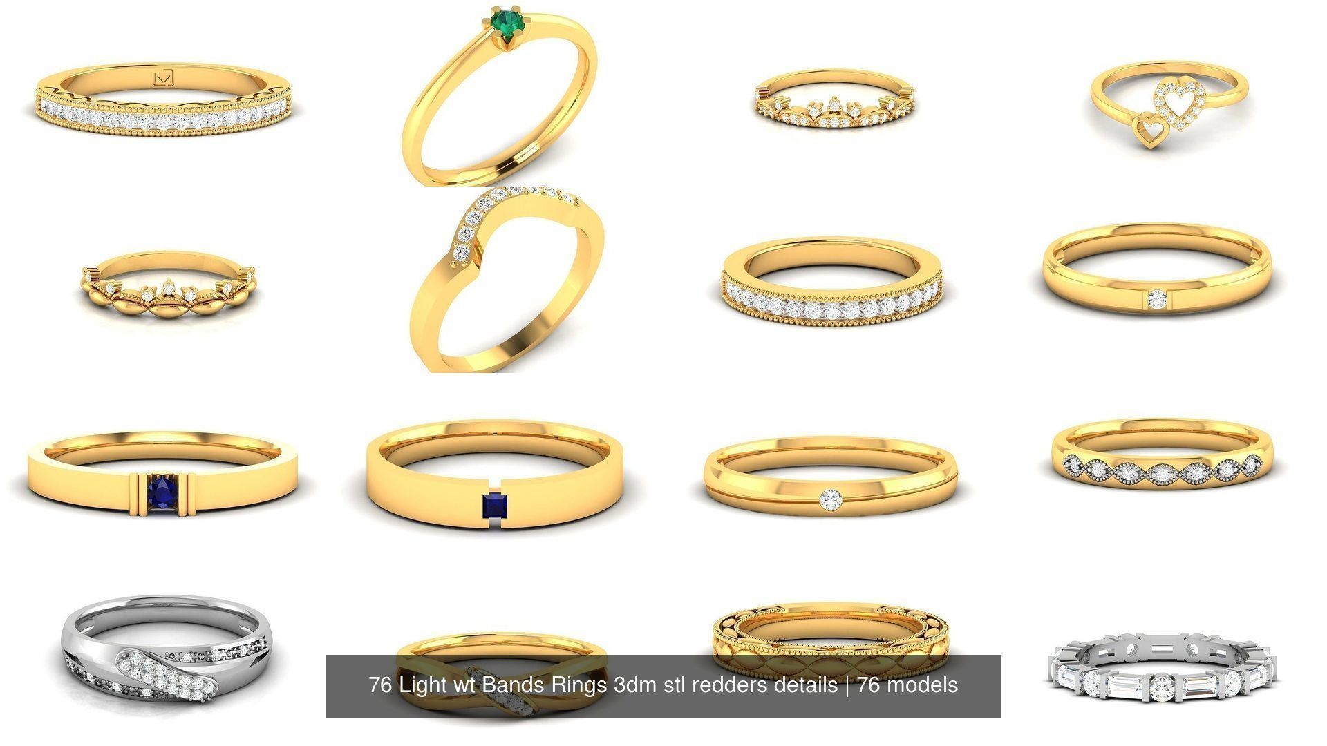 76 Light wt Bands Rings 3dm stl redders details 3D Model Collection_6