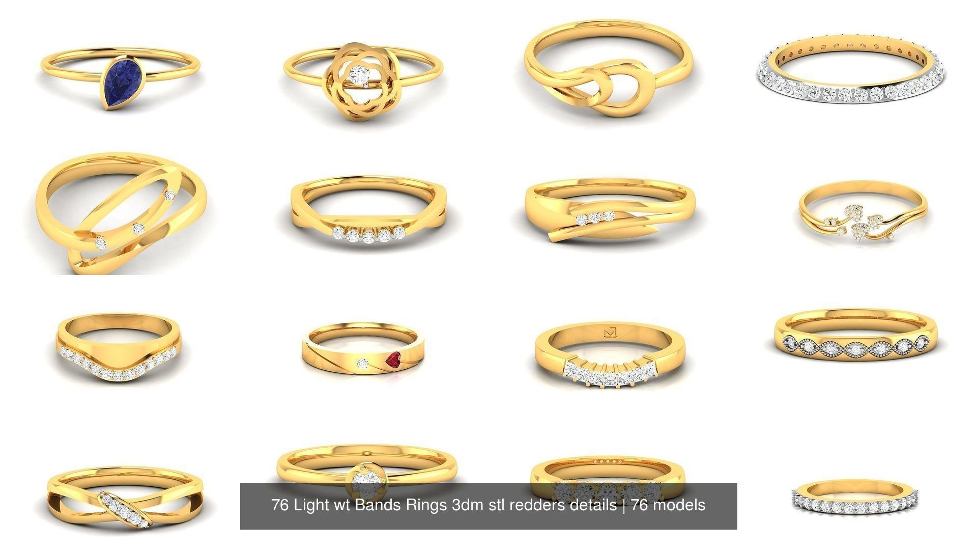 76 Light wt Bands Rings 3dm stl redders details 3D Model Collection_4