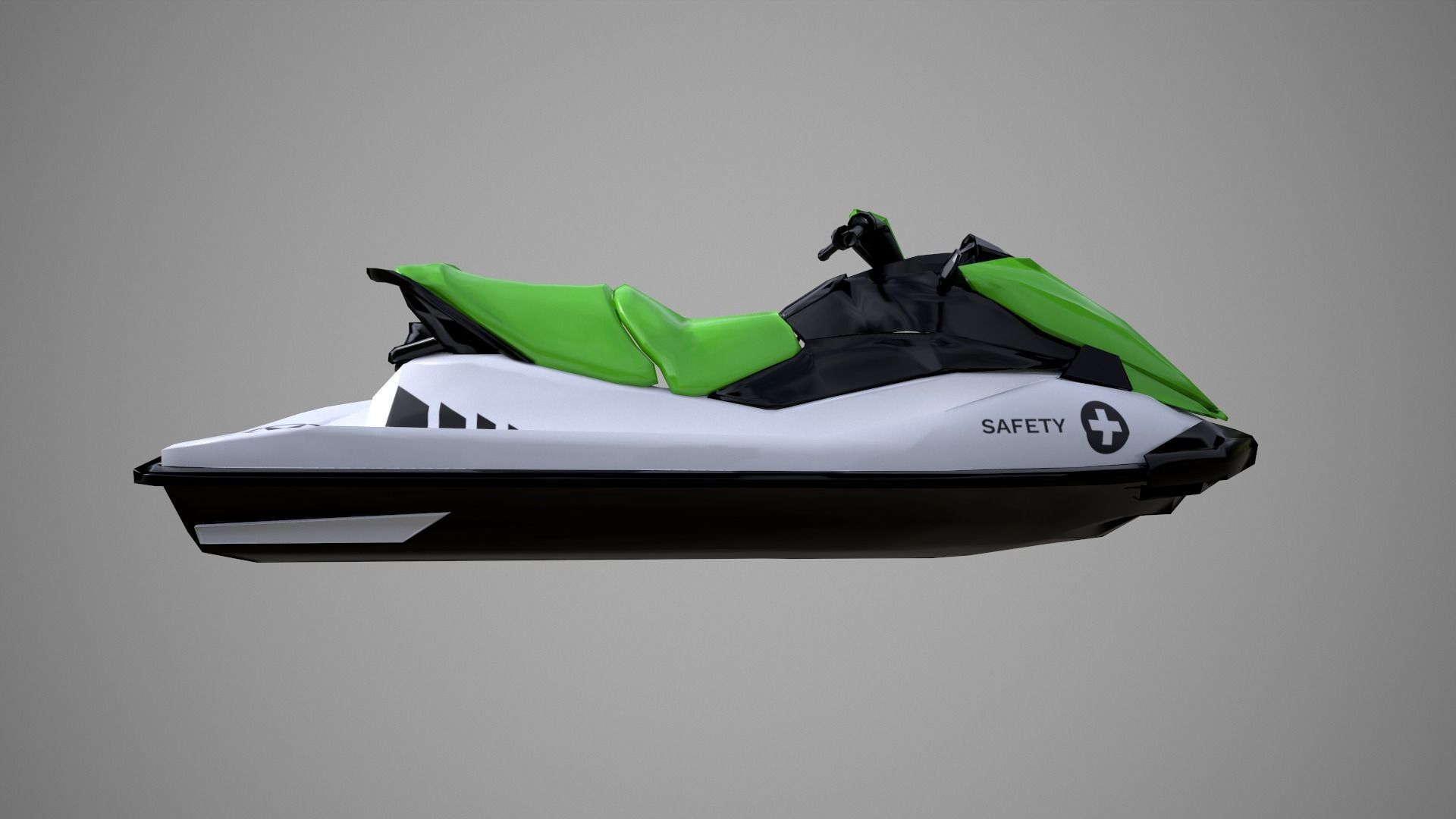 Green Jetski Low-poly 3D model_14