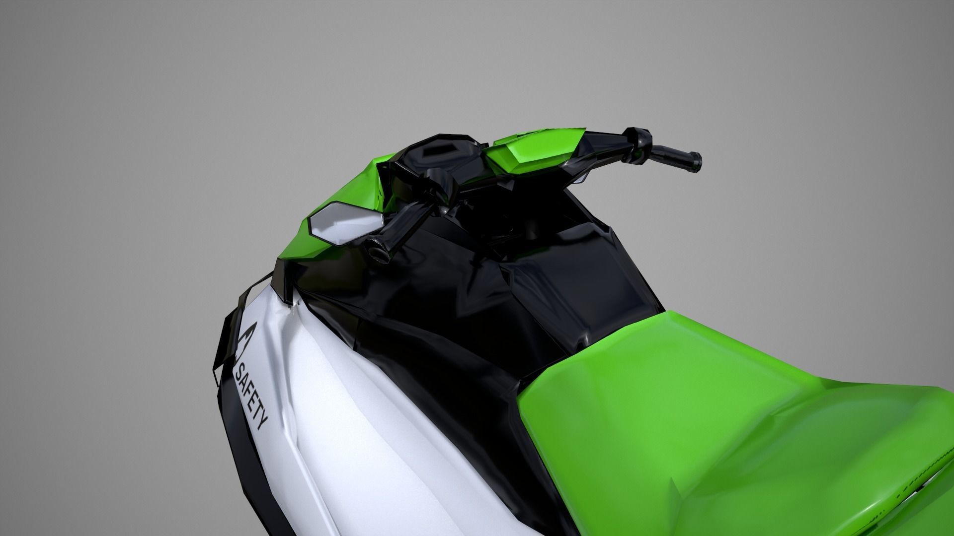 Green Jetski Low-poly 3D model_16
