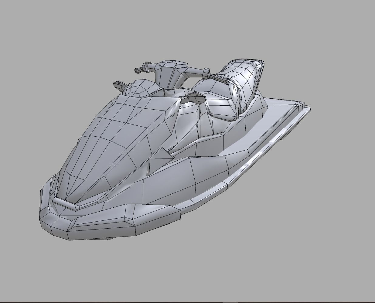Green Jetski Low-poly 3D model_9
