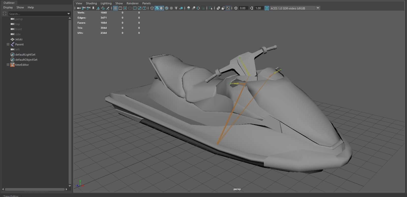 Green Jetski Low-poly 3D model_7