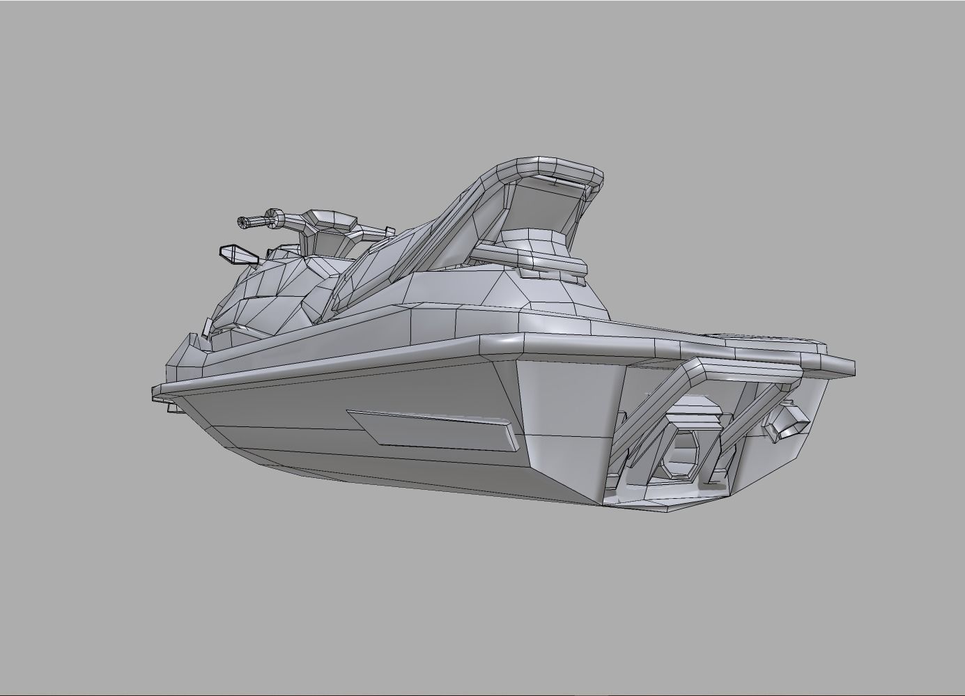 Green Jetski Low-poly 3D model_21