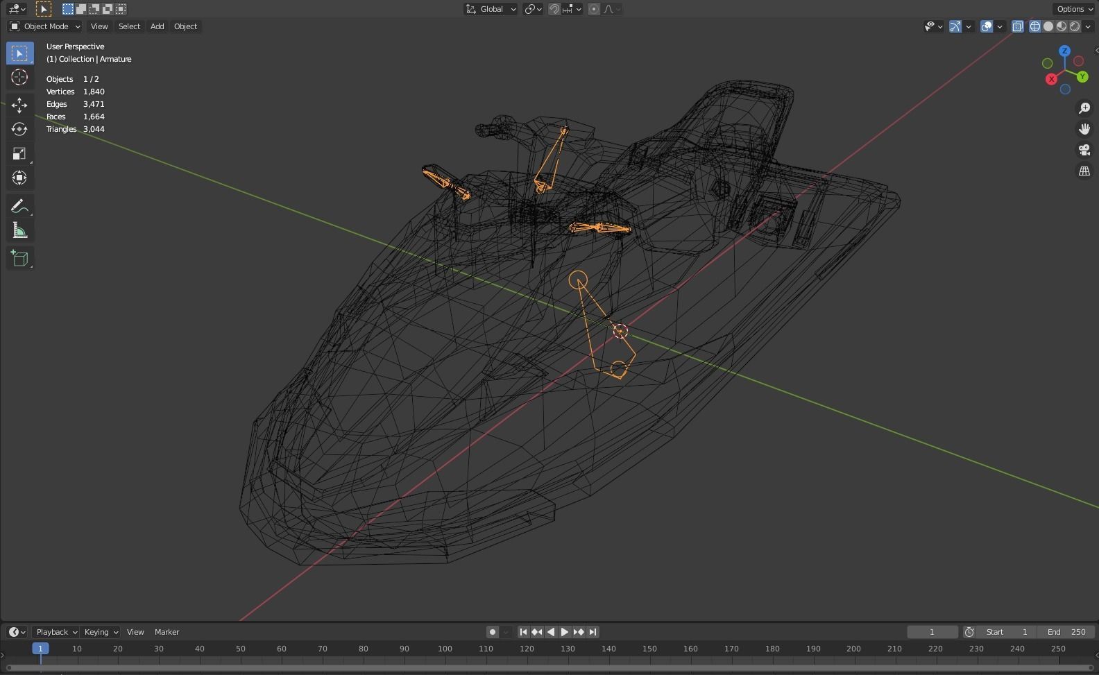 Green Jetski Low-poly 3D model_19
