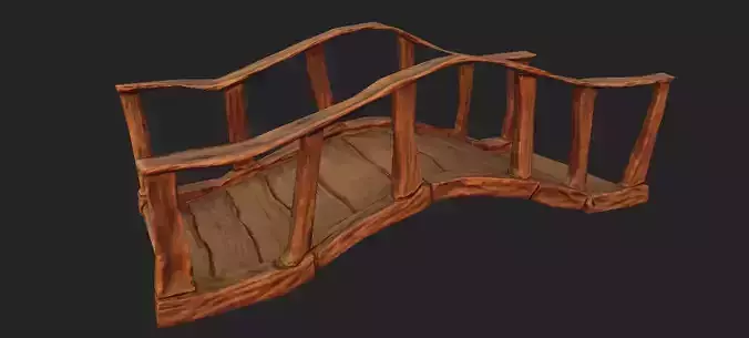 Wood Bridge Stylized Free 3D model