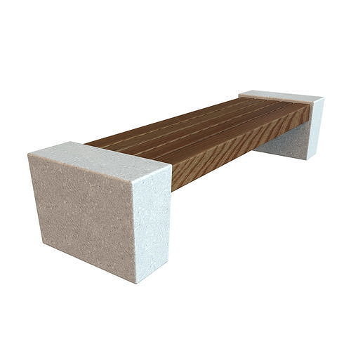 Bench Erakleya with a tree end closed 3D model