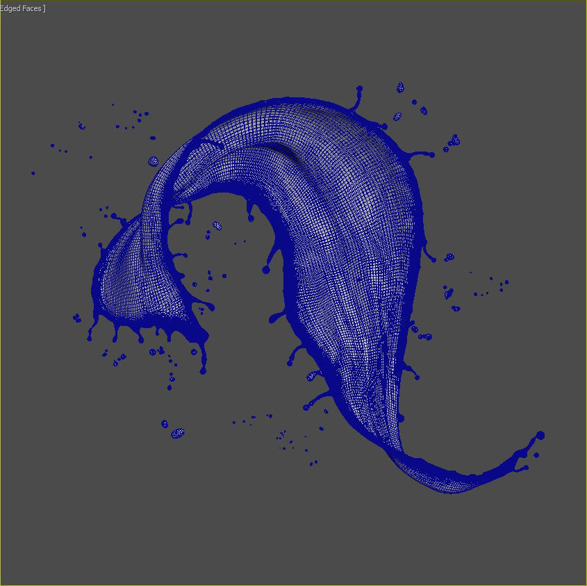 Milk or white liquid splash 3D model_3