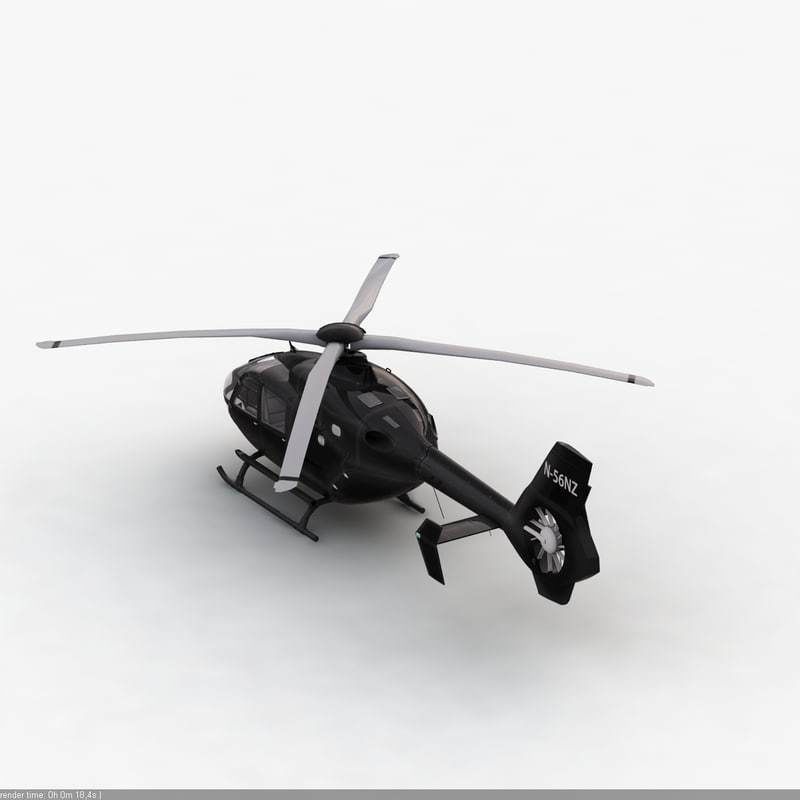 Eurocopter EC 135 Black Helicopter 3D model_9