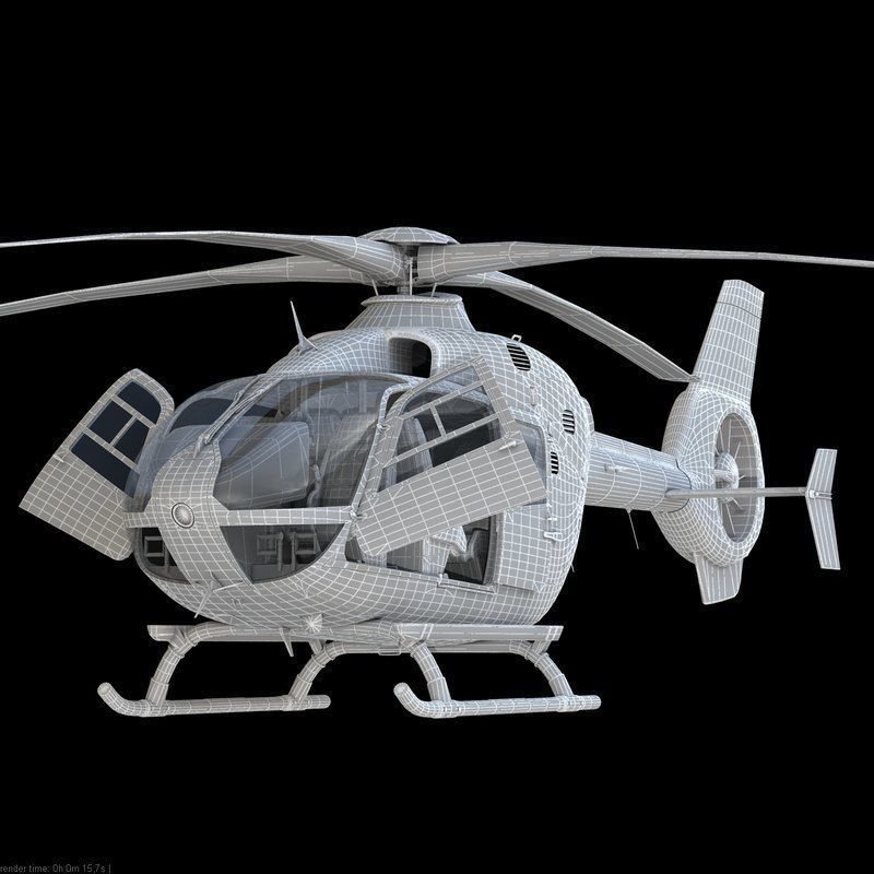 Eurocopter EC 135 Black Helicopter 3D model_14