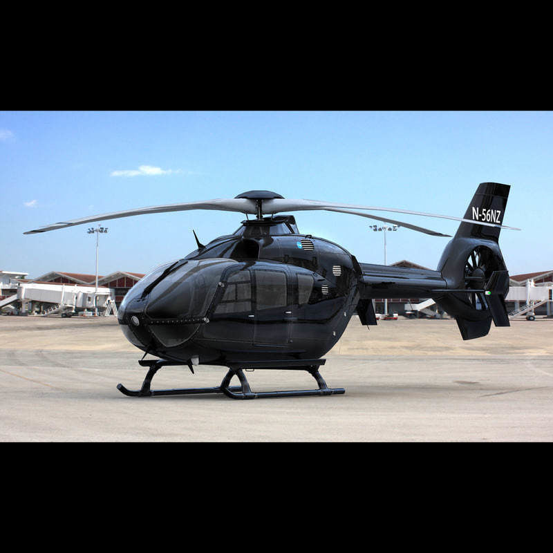 Eurocopter EC 135 Black Helicopter 3D model_0