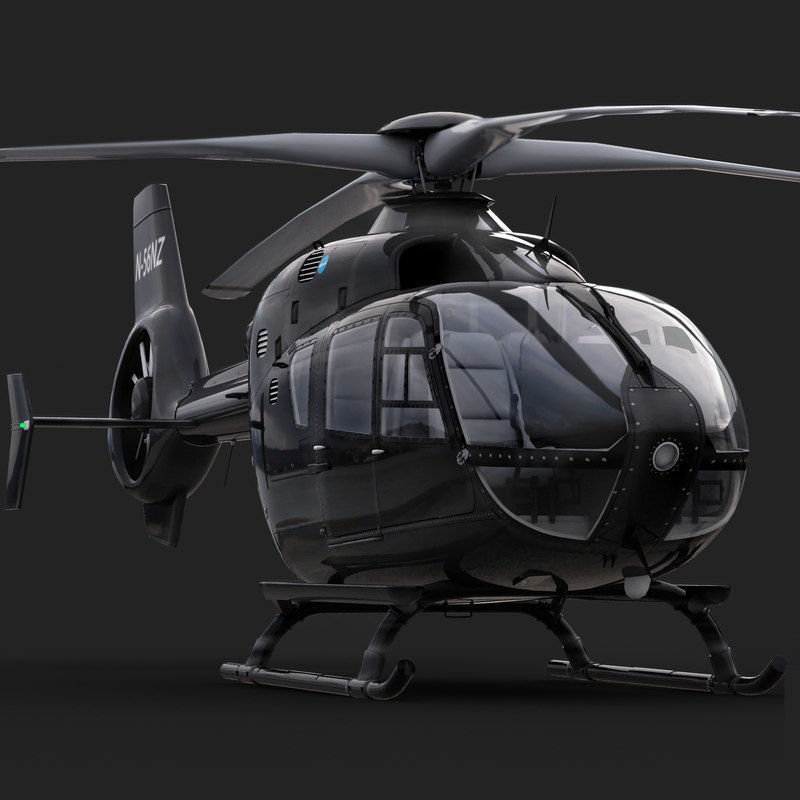 Eurocopter EC 135 Black Helicopter 3D model_4