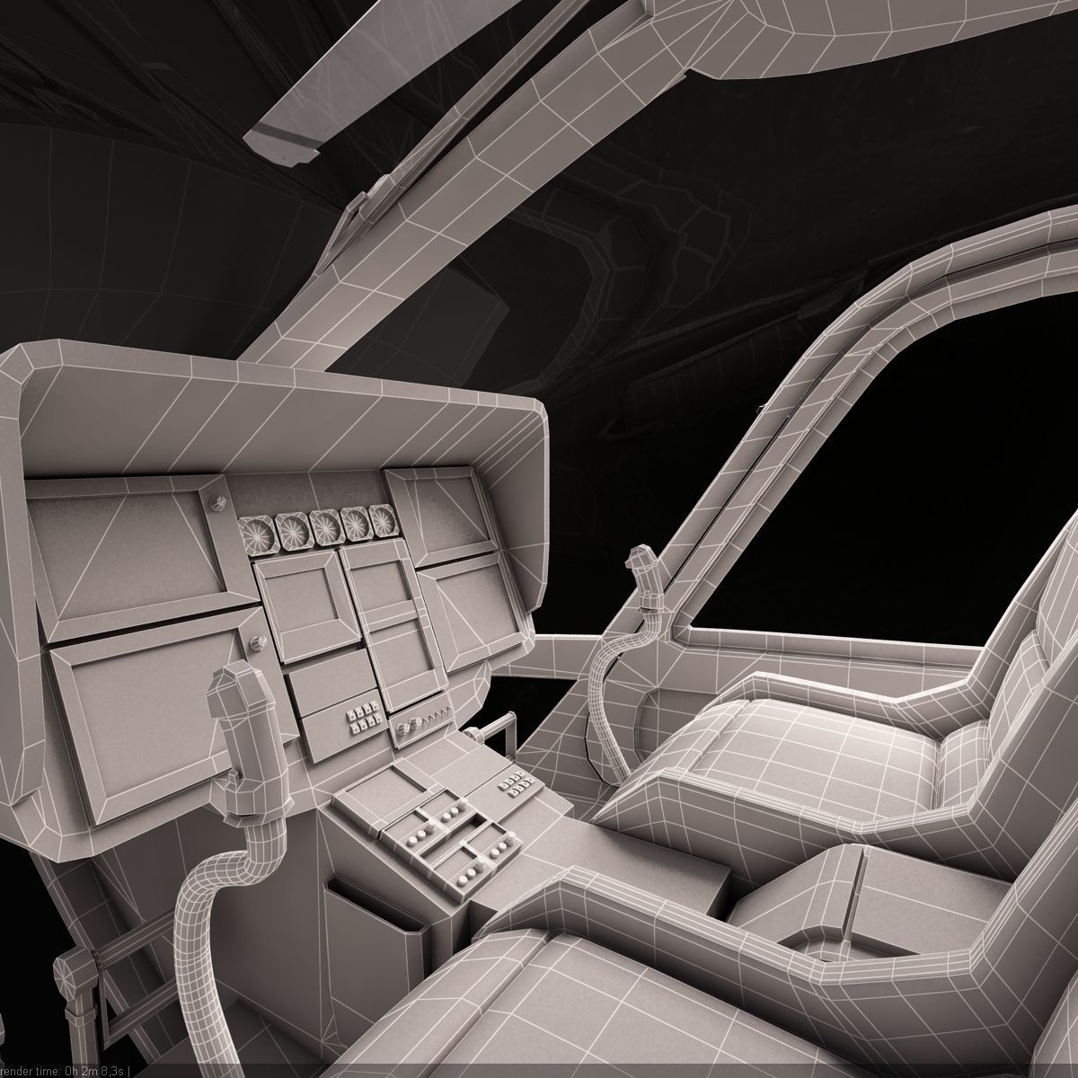 Eurocopter EC 135 Black Helicopter 3D model_20