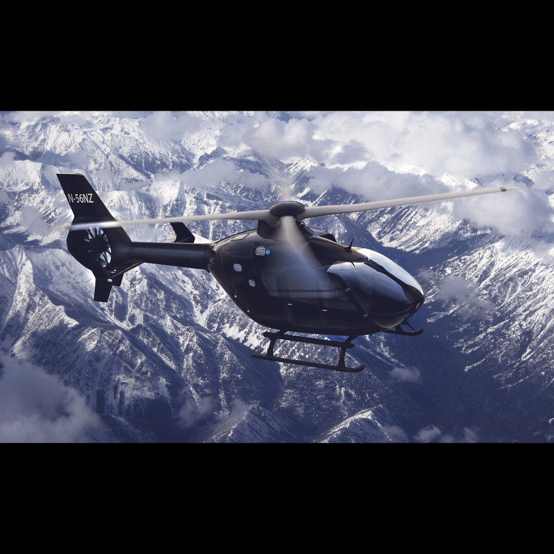 Eurocopter EC 135 Black Helicopter 3D model_2