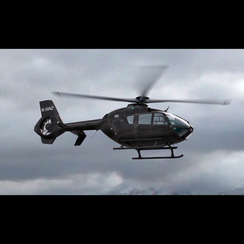 Eurocopter EC 135 Black Helicopter 3D model_3