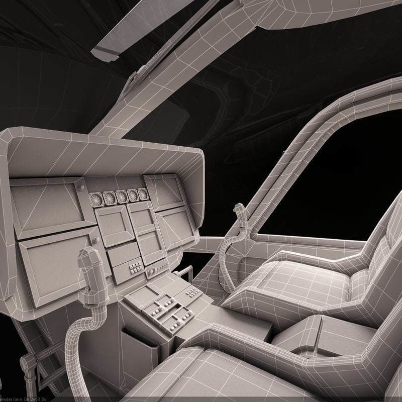 Eurocopter EC 135 Black Helicopter 3D model_19