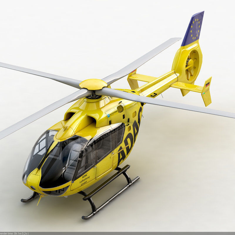 Eurocopter EC 135 Emergency Helicopter 3D model_6