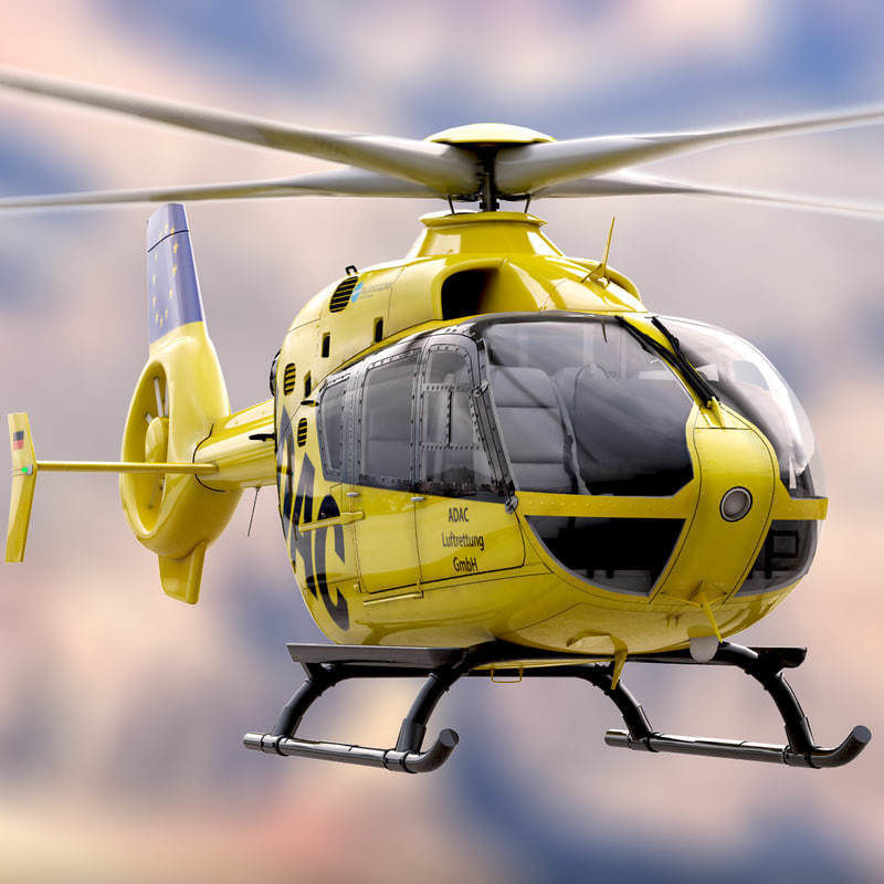 Eurocopter EC 135 Emergency Helicopter 3D model_4
