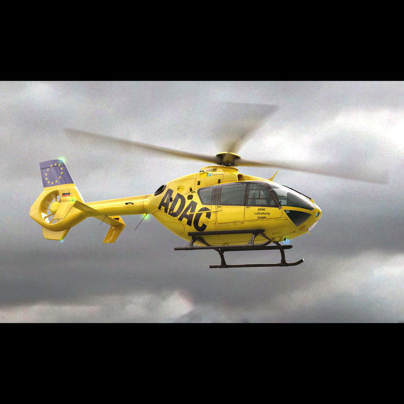 Eurocopter EC 135 Emergency Helicopter 3D model_1