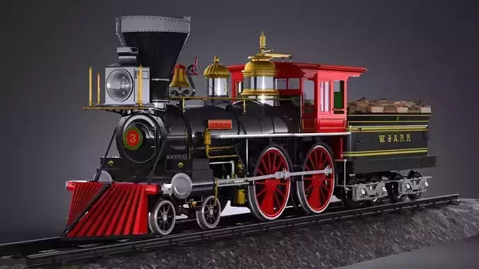 The General 4-4-0 Steam Locomotive 3D model
