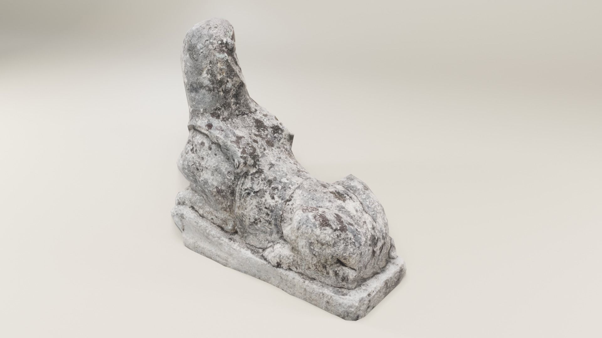 Ancient Sphynx Statue Low-poly 3D model_4