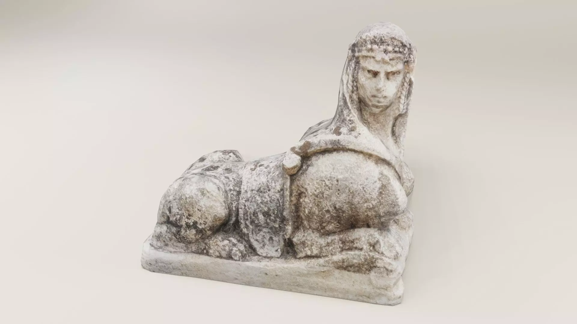 Ancient Sphynx Statue Low-poly 3D model_0