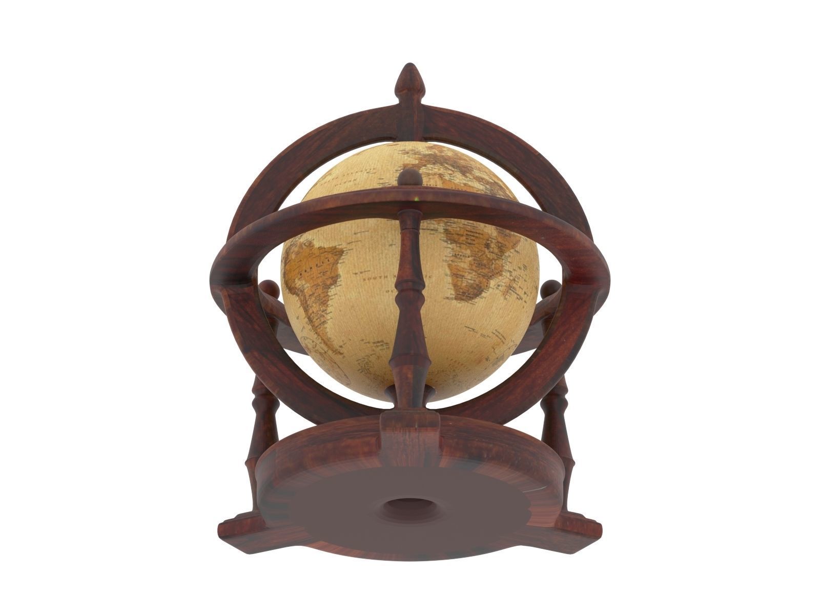 Textured Antique Globe - Color 3D printing 3D print model_4