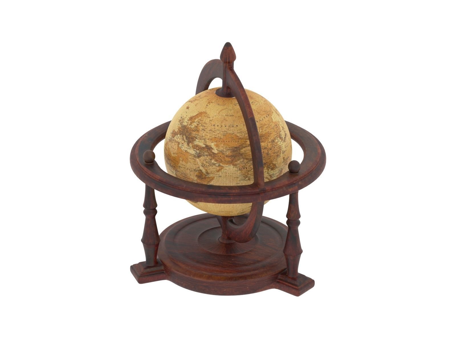 Textured Antique Globe - Color 3D printing 3D print model_2