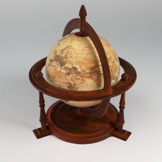 Textured Antique Globe - Color 3D printing 3D print model_14