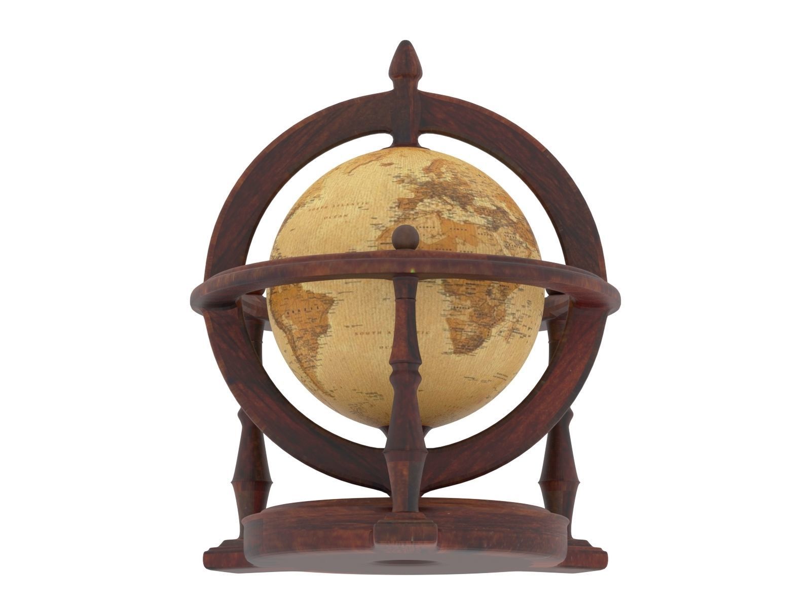 Textured Antique Globe - Color 3D printing 3D print model_3