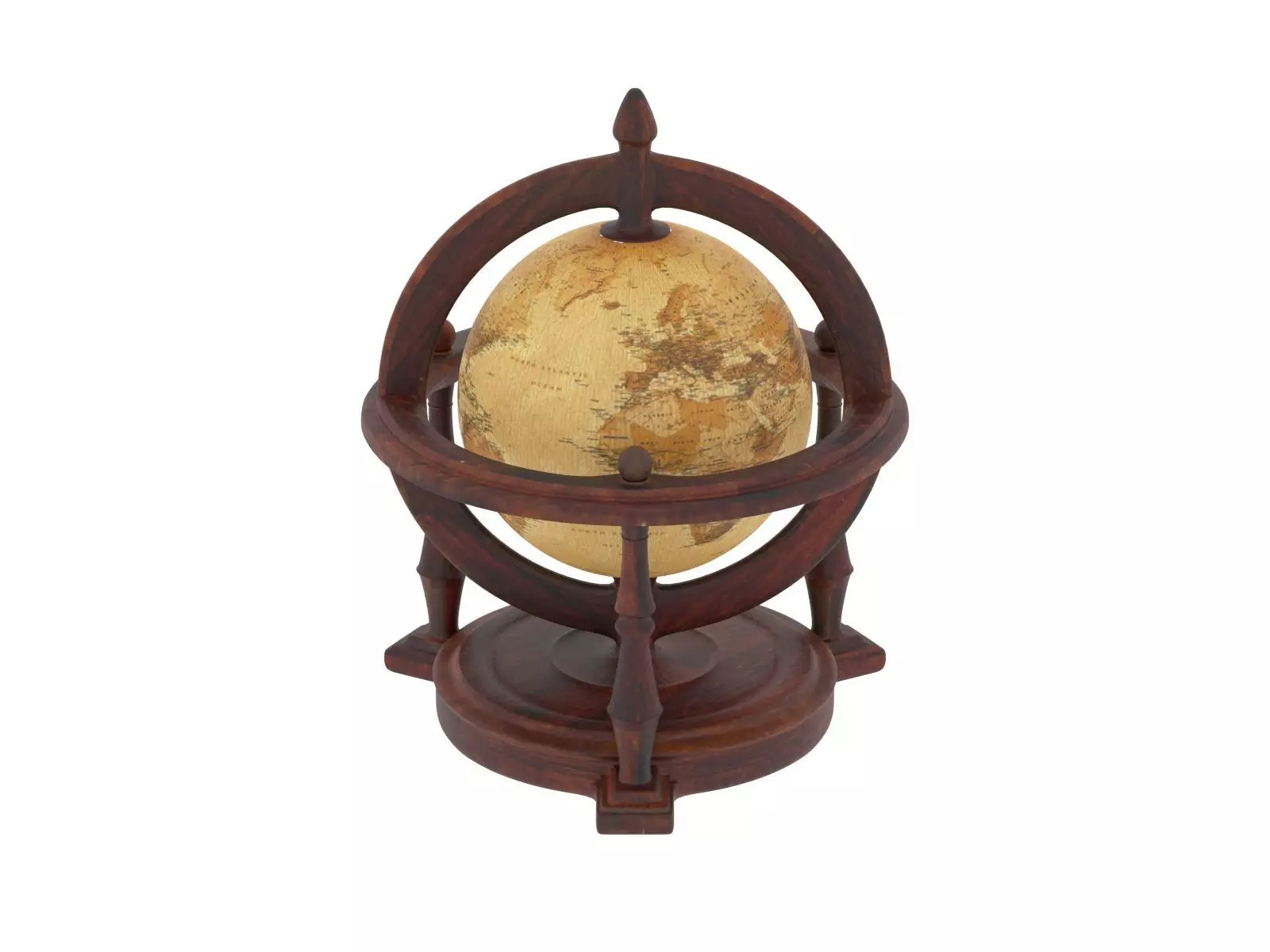 Textured Antique Globe - Color 3D printing 3D print model_0