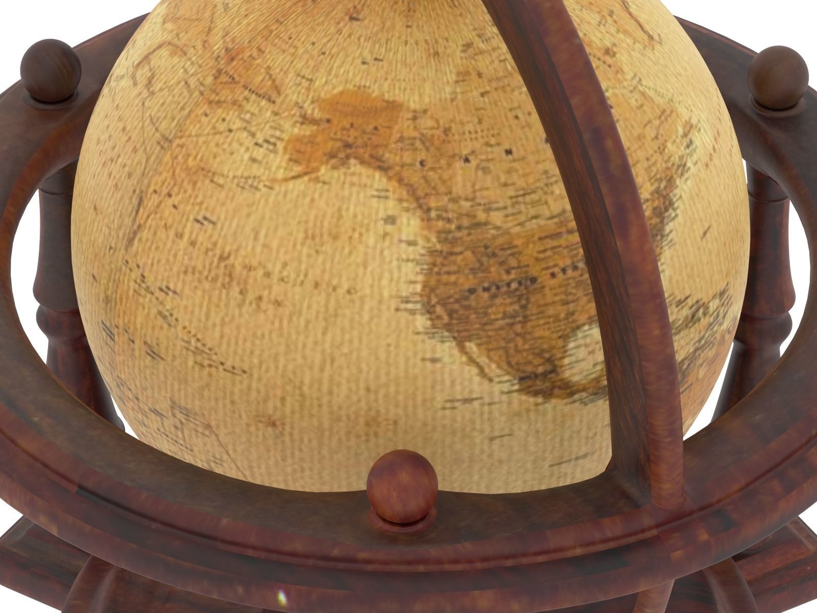 Textured Antique Globe - Color 3D printing 3D print model_5